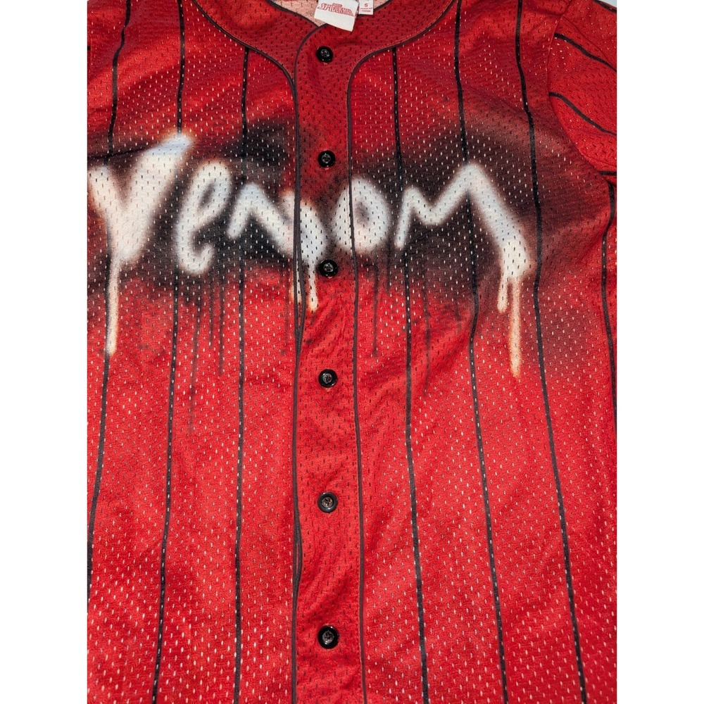 Marvel Venom Adult Small Mesh Graphic Print Short Sleeve Jersey Style Shirt - Picture 2 of 5